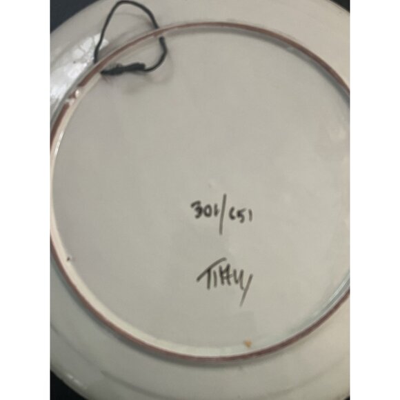 Vtg Decorative Plates Italy Hand Painted Floral Set of 2 10" & 7 " Wall Hangings - Picture 8 of 15